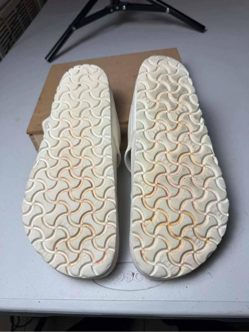 Birkenstock White EVA Thong Sandals with Adjustable Buckle - Picture 12 of 12